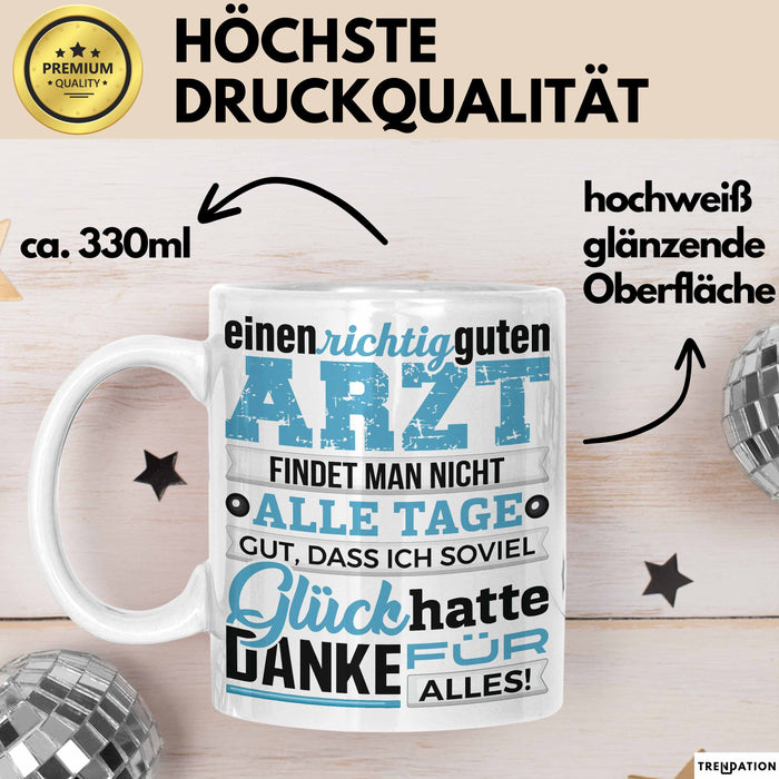 Arzt Tasse Geschenk Richtig Guten Arzt Lustiger Spruch Dankeschön Weiß Trendation