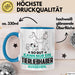 Tierliebhaber Geschenk Tasse So Gut Kann Nur Ein Tierliebhaber Aussehen Geschenkidee Kaffee-Becher Blau Trendation