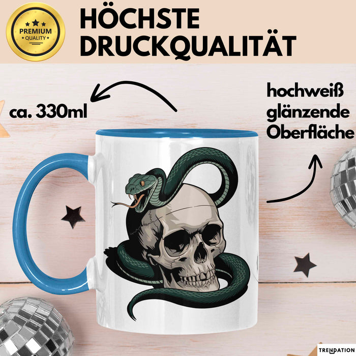 Reptilienhalter Tasse Geschenkidee Echsen Schlangenliebhaber Geschenkidee Lustig Blau Trendation