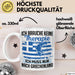 Grieche Tasse Geschenk Ich Brauche Keine Theapie Ich Muss Nur Nach Griechenland Kaffee-Becher Weiß Trendation