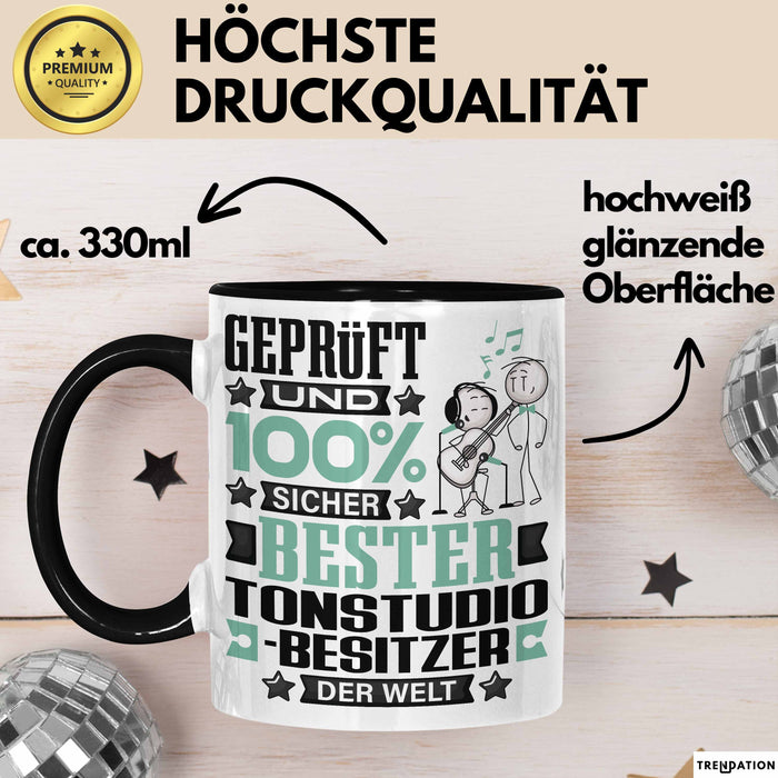 Tonstudio-Besitzer Geschenk Lustiger Spruch für Tonstudio-Besitzer Geschenkidee Bester Tonstudio-Besitzer Der Welt Schwarz Trendation