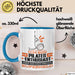 Pilates-Enthusiast Geschenk Tasse Ich Bin Pilates-Enthusiast Aber Sag Doch Einfach Superheld Lustige Geschenkdiee für Pilates-Enthusiast Kaffee-Becher Blau Trendation