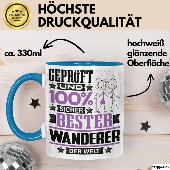 Wanderer Geschenk Lustiger Spruch für Wanderer Geschenkidee Bester Wanderer Der Welt Blau Trendation