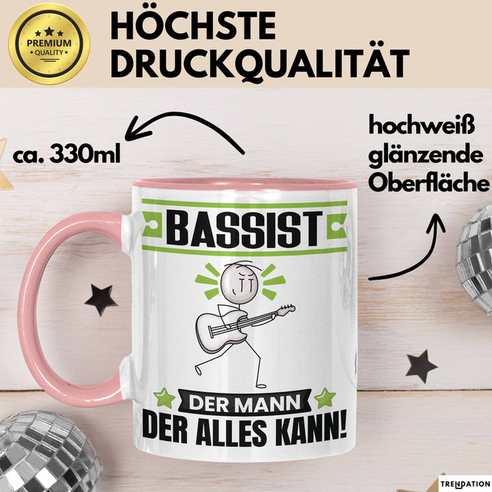 Bassist Tasse Geschenk für Bassist Der Mann Der Alles Kann Geschenkidee zum Geburtstag Rosa Trendation