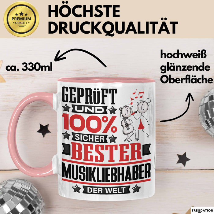 Musikliebhaber Geschenk Lustiger Spruch für Musikliebhaber Geschenkidee Bester Musikliebhaber Der Welt Rosa Trendation