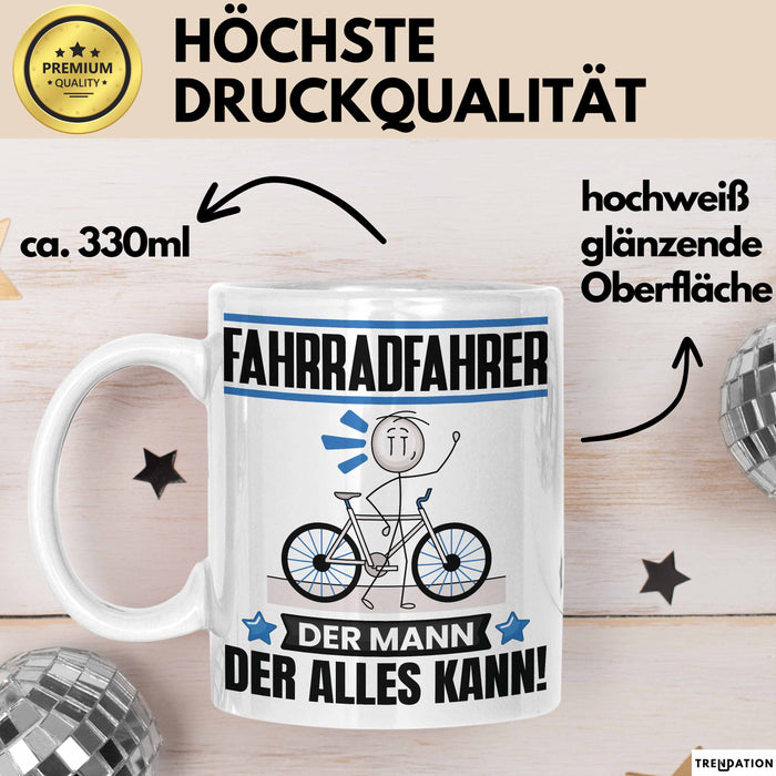Fahrradfahrer Tasse Geschenk für Fahrradfahrer Der Mann Der Alles Kann Geschenkidee zum Geburtstag Weiß Trendation