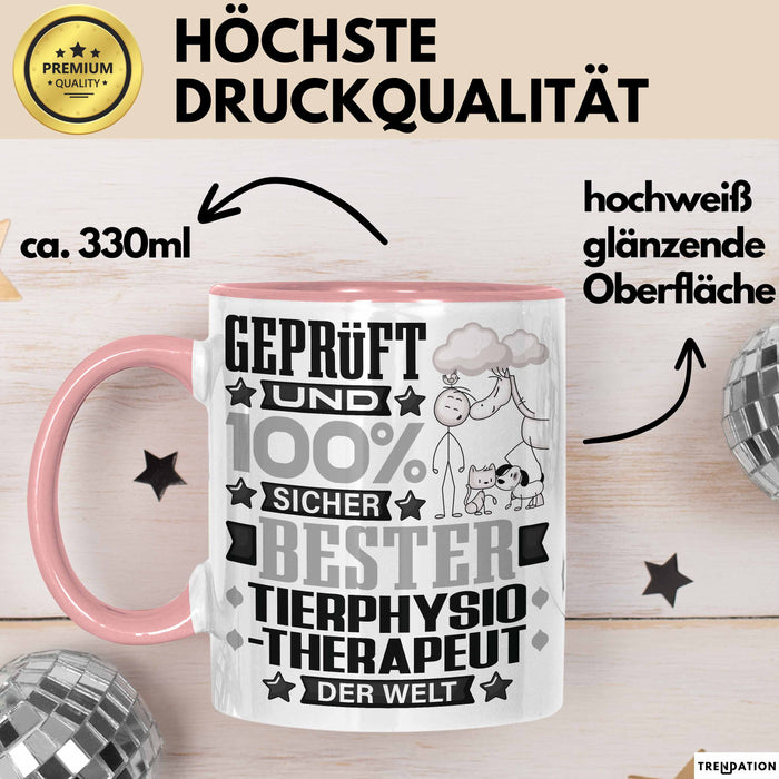 Tierphysiotherapeut Geschenk Lustiger Spruch für Tierphysiotherapeut Geschenkidee Bester Tierphysiotherapeut Der Welt Rosa Trendation