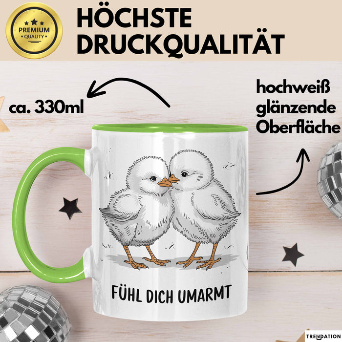 Motivierend Inspirierend Tasse Geschenk Lustige Geschenkidee Spruch Fühl Dich Umarmt Grün Trendation