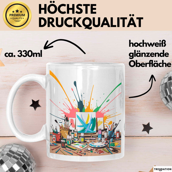 Kunststudent Tasse Geschenk Lustige Geschenkidee Spruch Für Kreative Seelen Weiß Trendation