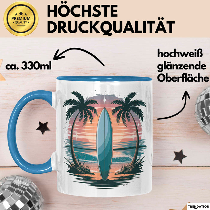 Surfer Tasse Geschenk Lustige Geschenkidee Spruch Für Wellen Jäger Blau Trendation