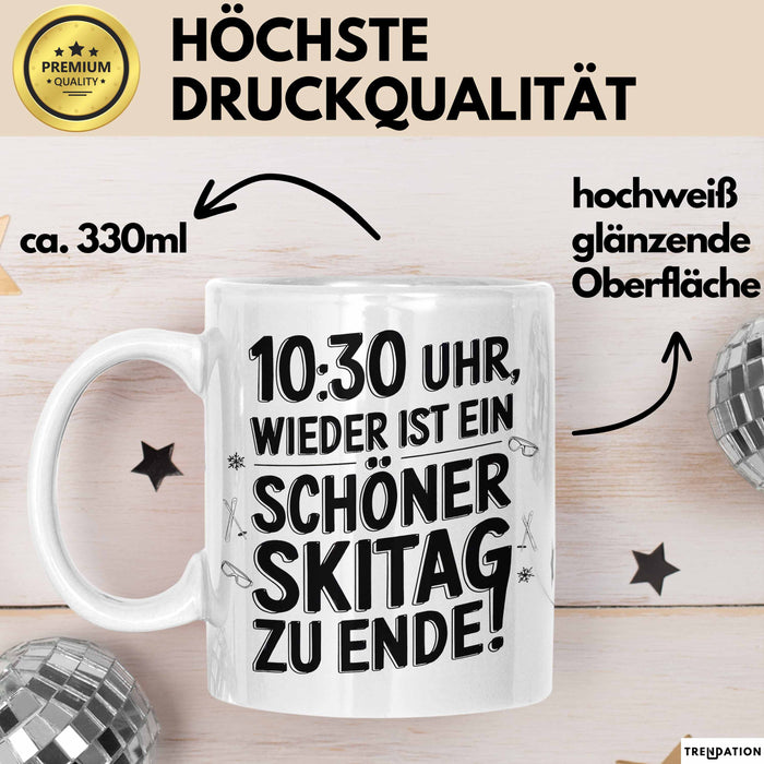 Skifahren Tasse Geschenk Wieder ein schöner Skitag Skifahrer Weiß Trendation