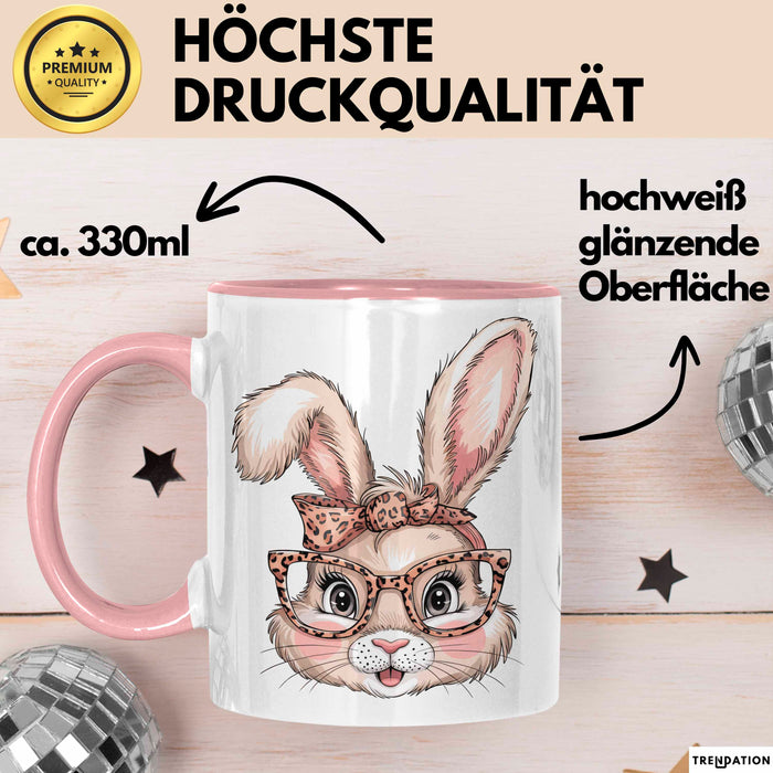 Kaninchen Hase Tierliebhaber Tasse Geschenk Lustige Geschenkidee Spruch Rosa Trendation