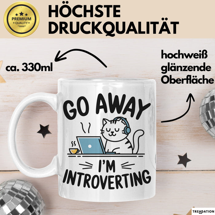 Introvert Tasse Geschenk Go Away I'm Introverting Geschenkidee Geburtstag Introvertierte