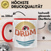 Drummer Schlagzeug-Spieler Geschenk Tasse Geschenkidee Kaffee-Becher Schlagzeuger Drum Bunte Grafik Rot Trendation
