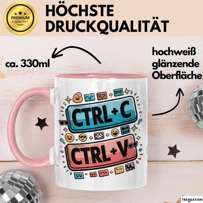 Meme Süchtiger Tasse Geschenkidee für virale Humor Fans Rosa Trendation