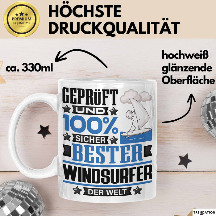 Windsurfer Geschenk Lustiger Spruch für Windsurfer Geschenkidee Bester Windsurfer Der Welt Weiß Trendation