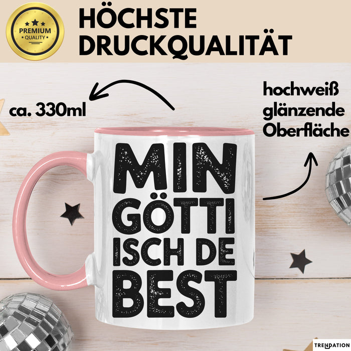 Goetti Tasse Geschenk Min Goetti Isch De Best Geschenkidee Patenonkel Schweiz Rosa Trendation