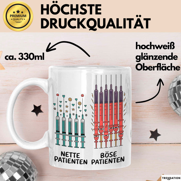 Pflegekraft Arzt Tasse Geschenkidee Nervige Patienten Weiß Trendation