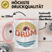 Drummer Schlagzeug-Spieler Geschenk Tasse Geschenkidee Kaffee-Becher Schlagzeuger Drum Bunte Grafik Rosa Trendation