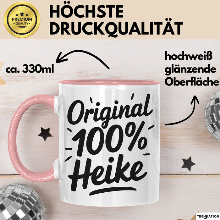 Heike Tasse Geschenk Original 100% Heike Geschenkidee Geburtstag Rosa Trendation