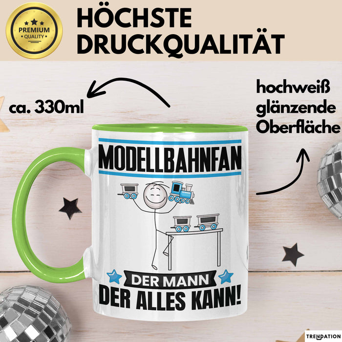 Modellbahnfan Tasse Geschenk für Modellbahnfan Der Mann Der Alles Kann Geschenkidee zum Geburtstag Grün Trendation