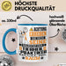 Tierheilpraktiker Geschenk Tasse Lustiger Spruch Erheben Sie Sich Der Tierheilpraktiker Betritt den Raum Blau Trendation