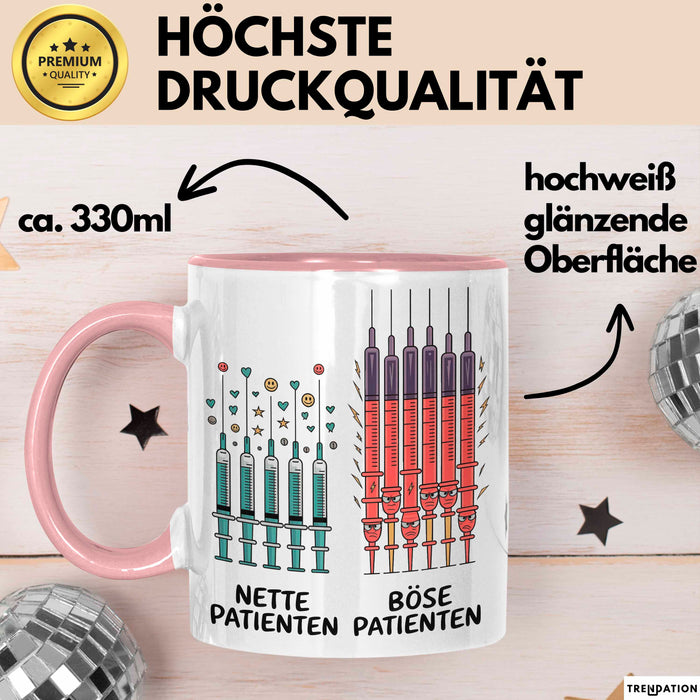 Pflegekraft Arzt Tasse Geschenkidee Nervige Patienten Rosa Trendation