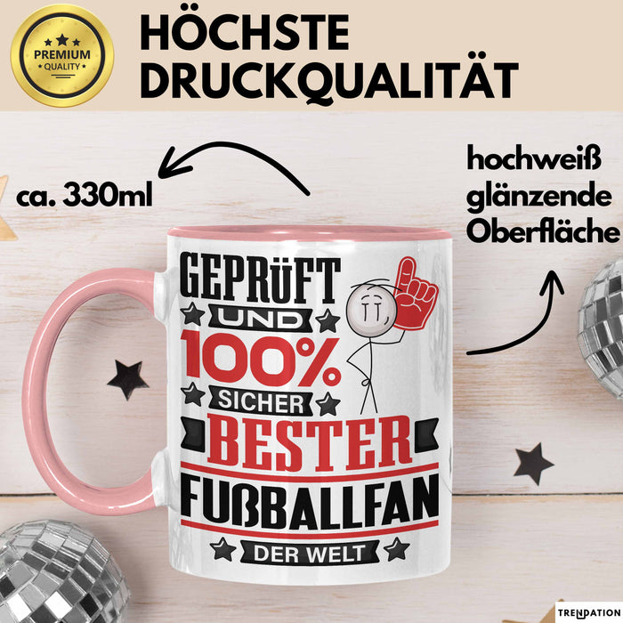 Fußballfan Geschenk Lustiger Spruch für Fußballfan Geschenkidee Bester Fußballfan Der Welt Rosa Trendation