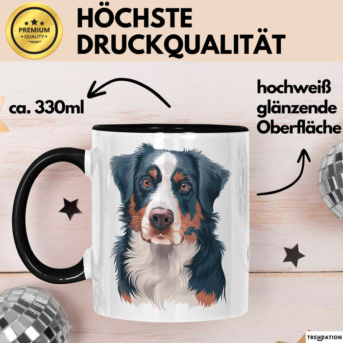 Appenzeller Sennenhund Hund Tasse Geschenk Lustige Geschenkidee Spruch Schwarz Trendation