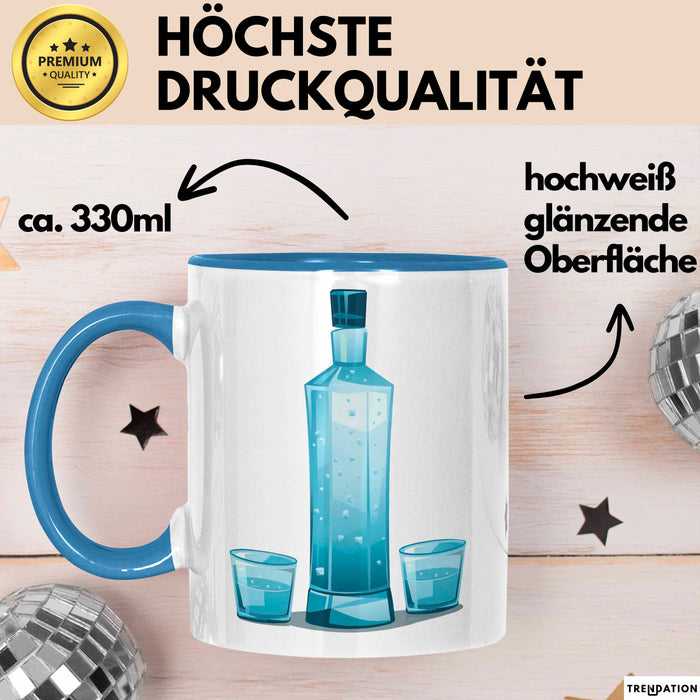 Wodka Trinker Tasse Geschenkidee für Spirituosen Liebhaber Blau Trendation