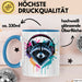 Waschbär Tierliebhaber Musik Kopfhörer Tasse Geschenk Lustige Geschenkidee Spruch Blau Trendation