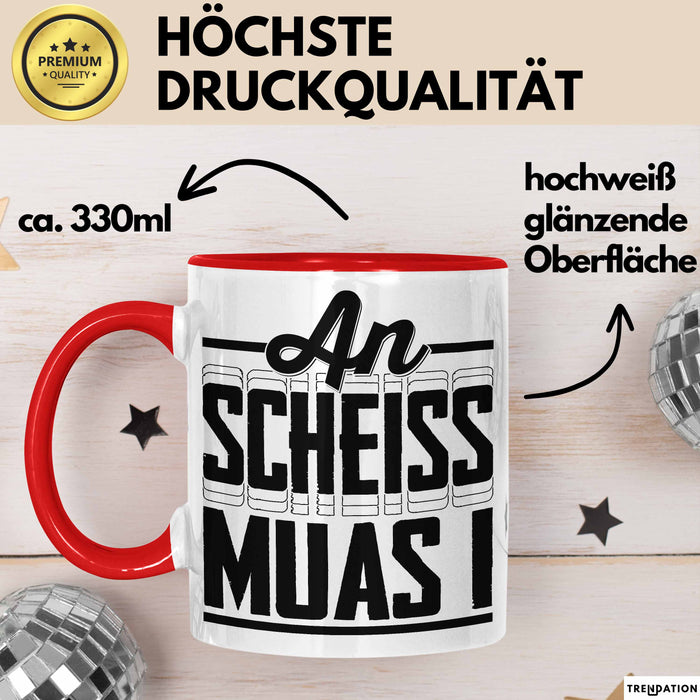 Bayern Tasse Geschenk Witz Bayer Boarisch Witz Spruch Kaffee-Tasse Geschenkidee Rot Trendation