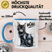Katzen Tierliebhaber Tasse Geschenk Lustige Geschenkidee Spruch Miau Blau Trendation