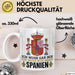 Spanier Tasse Geschenk Ich Brauche Keine Therapie Ich Muss Nur Nach Spanien Geschenkidee Lustig Kaffee-Becher Weiß Trendation