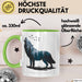 Klimaschutz Tasse Geschenk Erhalten Schützen Wolf Tiermotiv Grün Trendation
