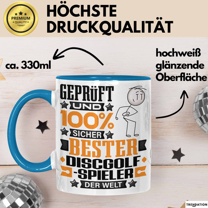 Discgolf-Spieler Geschenk Lustiger Spruch für Discgolf-Spieler Geschenkidee Bester Discgolf-Spieler Der Welt Blau Trendation