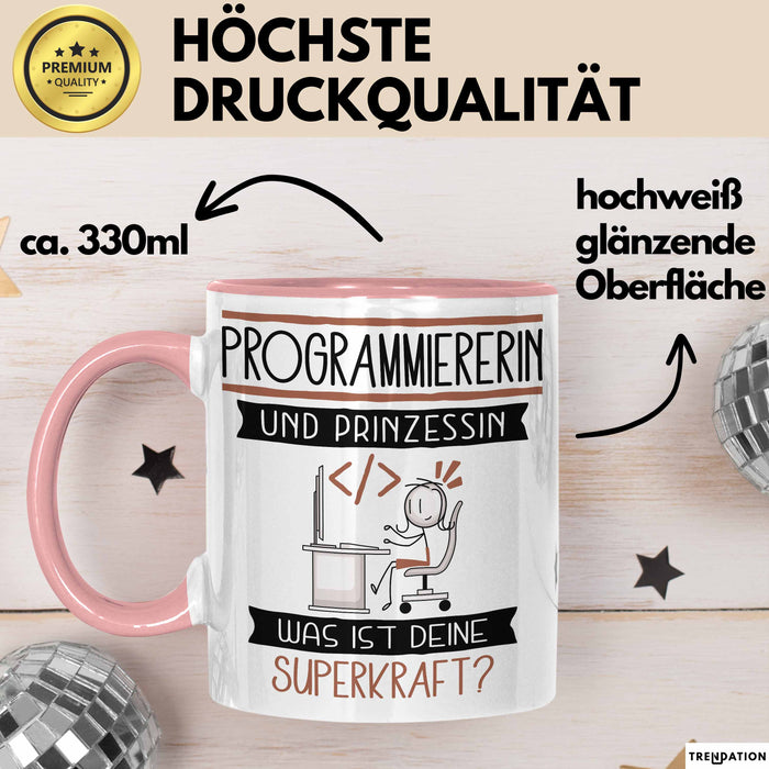 Programmiererin Und Prinzessin Tasse Geschenk Für Eine Programmiererin Geburtstag Was Ist Deine Superkraft Rosa Trendation