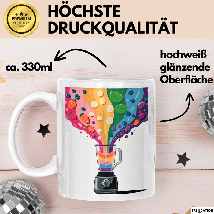 Smoothie Liebhaber Tasse Geschenkidee für Mixer Fan Weiß Trendation