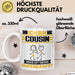 Cousin Tasse Geschenk für Cousin Geburtstag Lustiger Spruch Kaffee-Becher Was Ist Deine Superkraft Weiß Trendation