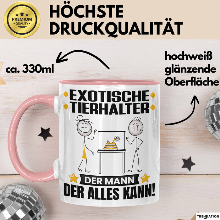 ExotischeTierhalter Tasse Geschenk für ExotischeTierhalter Der Mann Der Alles Kann Geschenkidee zum Geburtstag Rosa Trendation