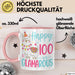 100er Geburtstag Tasse Geschenk Happy 100 And Glamarous Llama Alpaka Liebhaber Geschenkidee zum Geburtstag Rosa Trendation