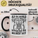 Forstwirt Geschenk Tasse Waldarbeiter Axt Holz Hacken Totenkopf Wikinger Kaffee-Becher für Holzfäller Schwarz Trendation