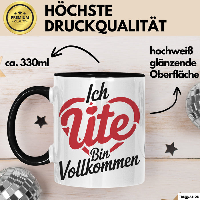 Ute Tasse Geschenk Ich Bin Vollkommen Ute Geschenkidee Geburtstag Schwarz Trendation