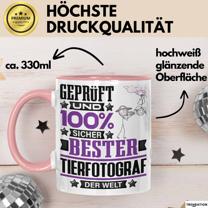 Tierfotograf Geschenk Lustiger Spruch für Tierfotograf Geschenkidee Bester Tierfotograf Der Welt Rosa Trendation