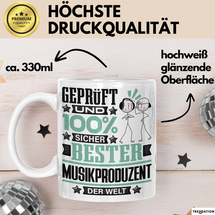 Musikproduzent Geschenk Lustiger Spruch für Musikproduzent Geschenkidee Bester Musikproduzent Der Welt Weiß Trendation