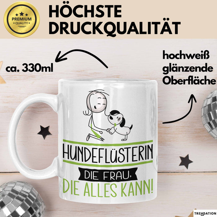 Hundeflüsterin Geschenk Tasse Becher Die Frau Die Allen Kann Geschenkidee für eine Hundeflüsterin Lustig Weiß Trendation