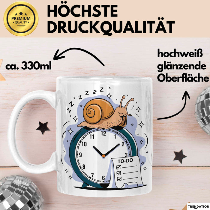 Aufschieber Tasse Geschenk Lustige Geschenkidee Spruch Für Deadline Vermeider Weiß Trendation