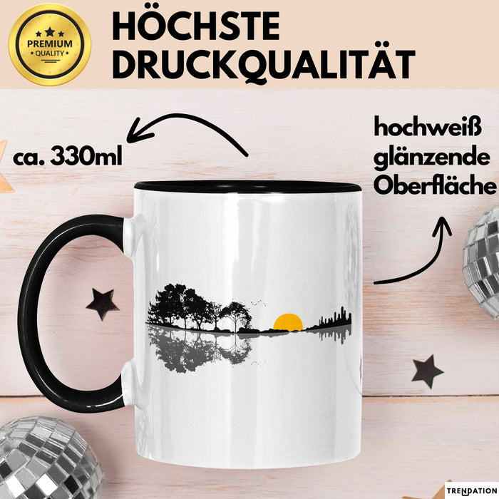 Gitarre Musikliebhaber Musiker Gitarrist Tasse Geschenk Lustige Geschenkidee Spruch Schwarz Trendation