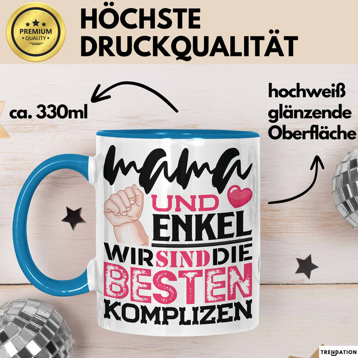 Mama Und Enkel Tasse Geschenk Beste Komplizen Lustiger Spruch Blau Trendation