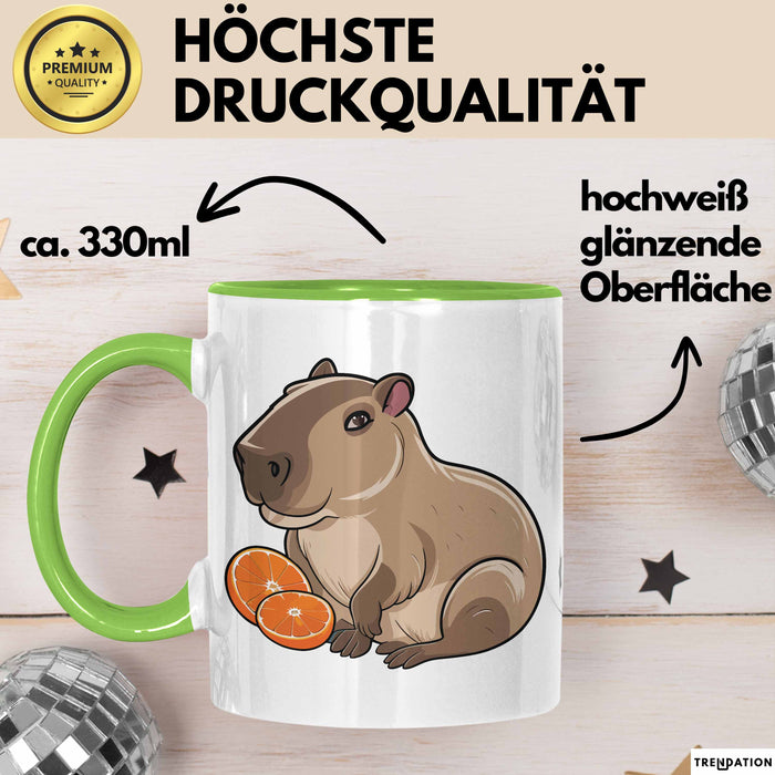 Capybara Tasse Geschenk Lustig Capybara-Liebhaber Grün Trendation